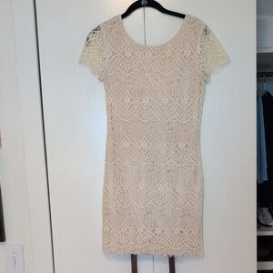 Pinkyotto Cream Lace Mini Dress